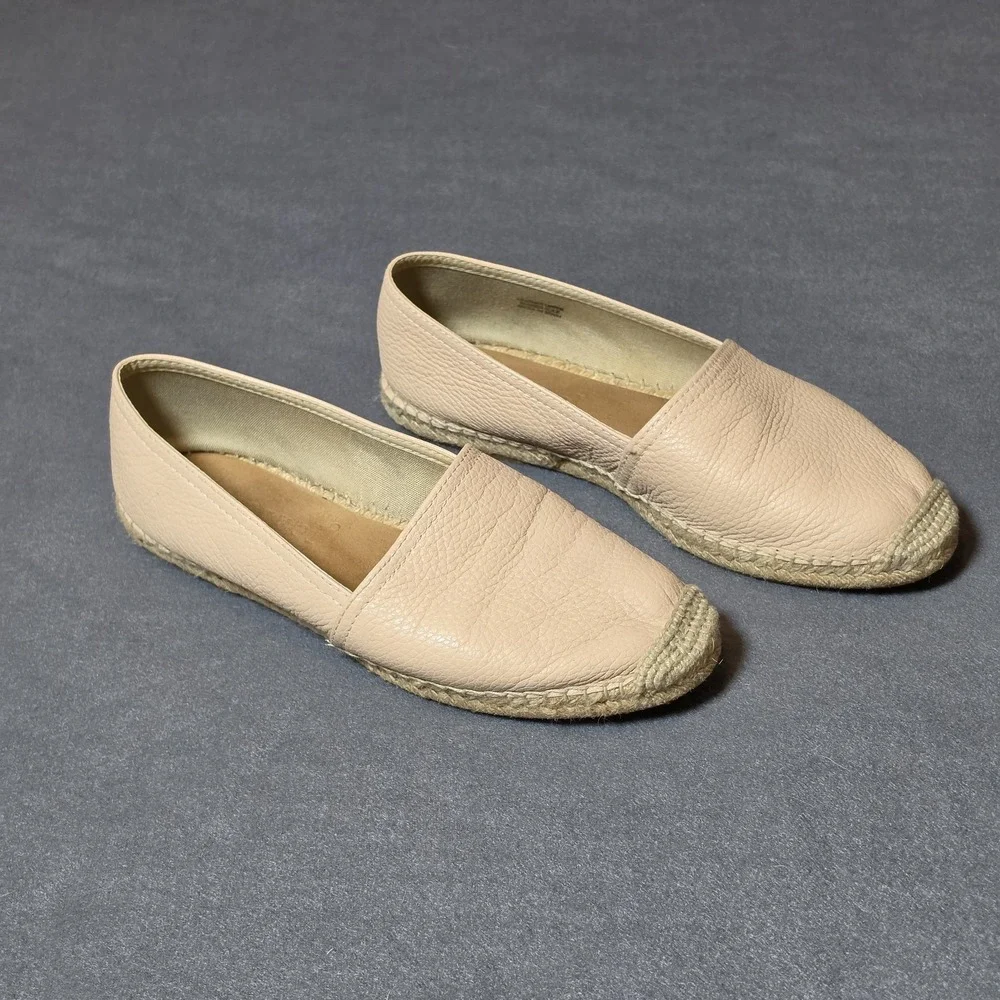 Maypol Espadrilles Lt Pink Pebbled Leather Slip On Shoes Wmn's 40 / US 9.5